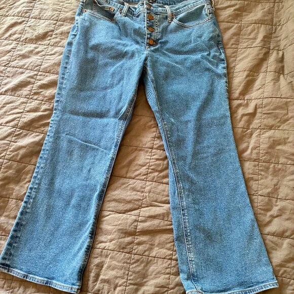 J. Crew Mid-Rise Flare Crop Jeans - Picture 2 of 3